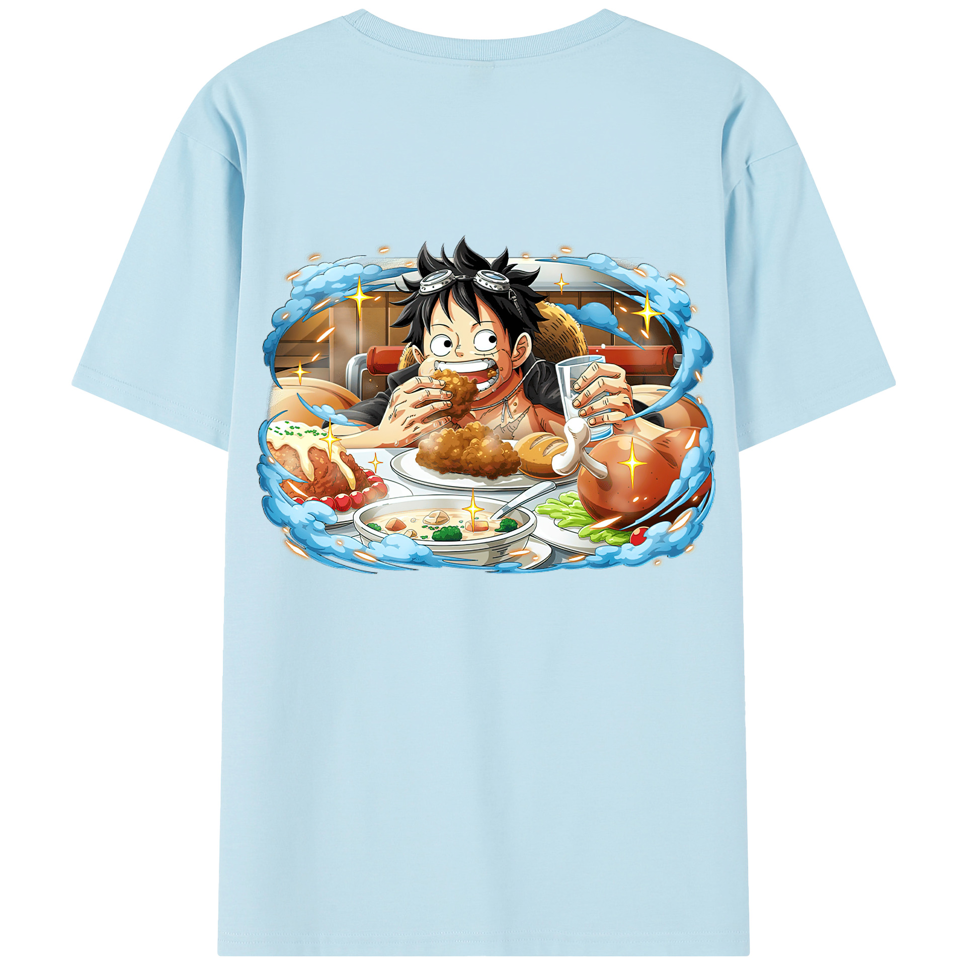 ワンピース モンキー・D・ルフィ ONE PIECE Monkey D. Luffy 綿100％半袖Tシャツ（背面プリント）